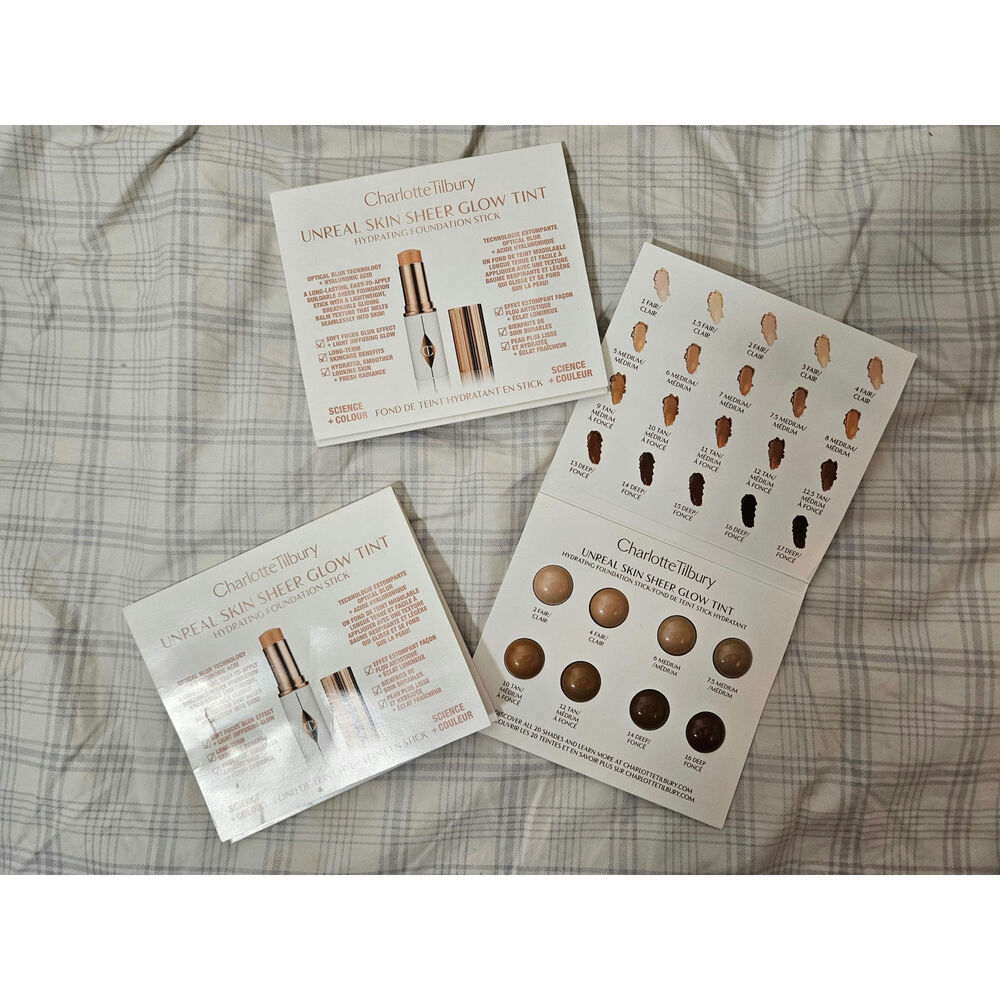 Charlotte Tilbury Unreal Skin Sheer Glow Tint Sampler Fair Medium Tan, Lot of 3